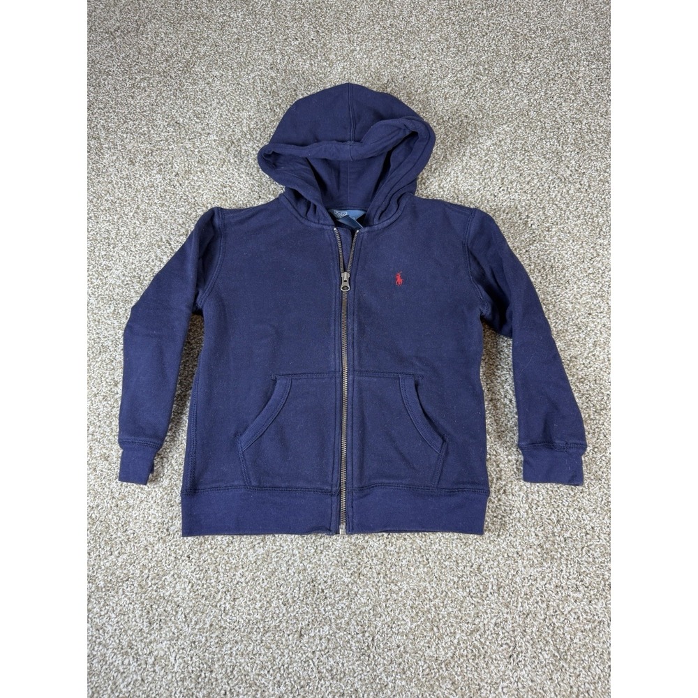 Polo Ralph Lauren Toddler Boys's Zippered Hoodie Sweatshirt Jacket NAVY BLUE | 6